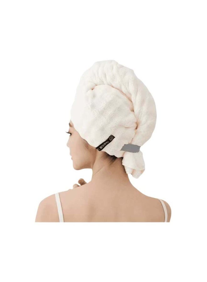 Thick Microfiber Quick Dry Hair Towel Cap, Super Water Absorbent Anti-Frizz Hair Turban Wrap with Elastic Strap, Soft Skin Friendly Hair Drying Hat Essential for Long Curly Hair Women Girls Bath Shower Accessory-Pink - Image 5